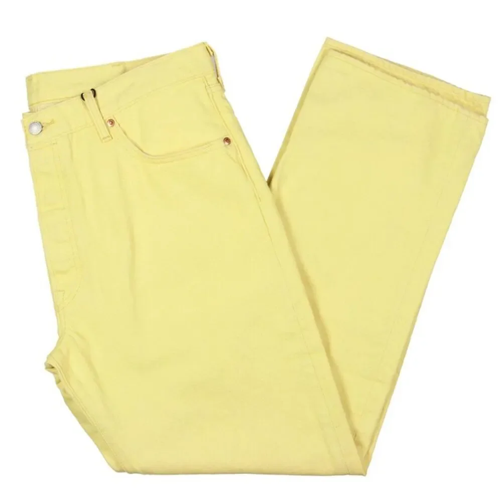 Levi Strauss & Co. Mens Yellow High Rise Dyed Denim Straight Leg Jeans NWT